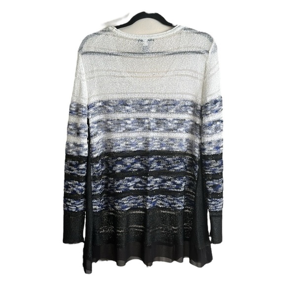 ALFANI Lightweight Ombre Stripe Semi-Sheer Sweater Tunic Sequined Casual Chic XL - Picture 7 of 14